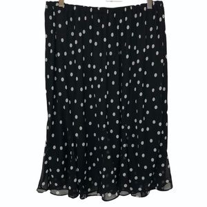 Polka dot kick pleat below knee skirt 3X 22W